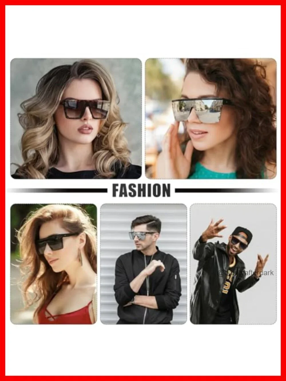 4 Pairs Square Oversized Frameless Sunglasses UV Protection